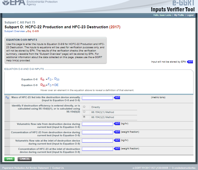 Image of Subpart O: HCFC-22 Production and HFC-23 Destruction webpage.
